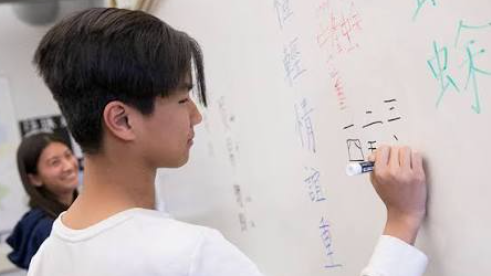 A one-to-one Chinese lesson at our school in Beihai