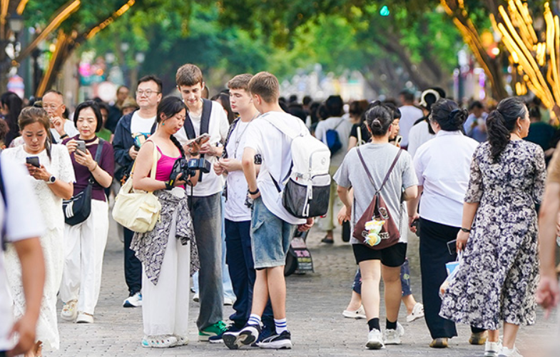 Students on a study trip to Harbin, in the north-east of China