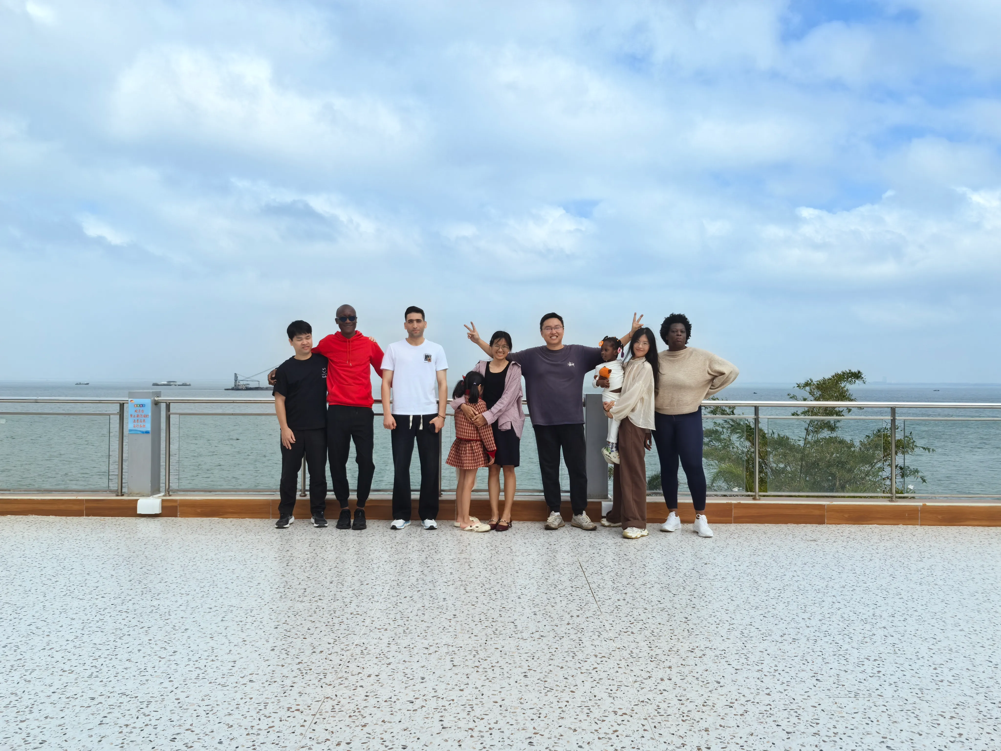 Students out walking in the hills above Beihai