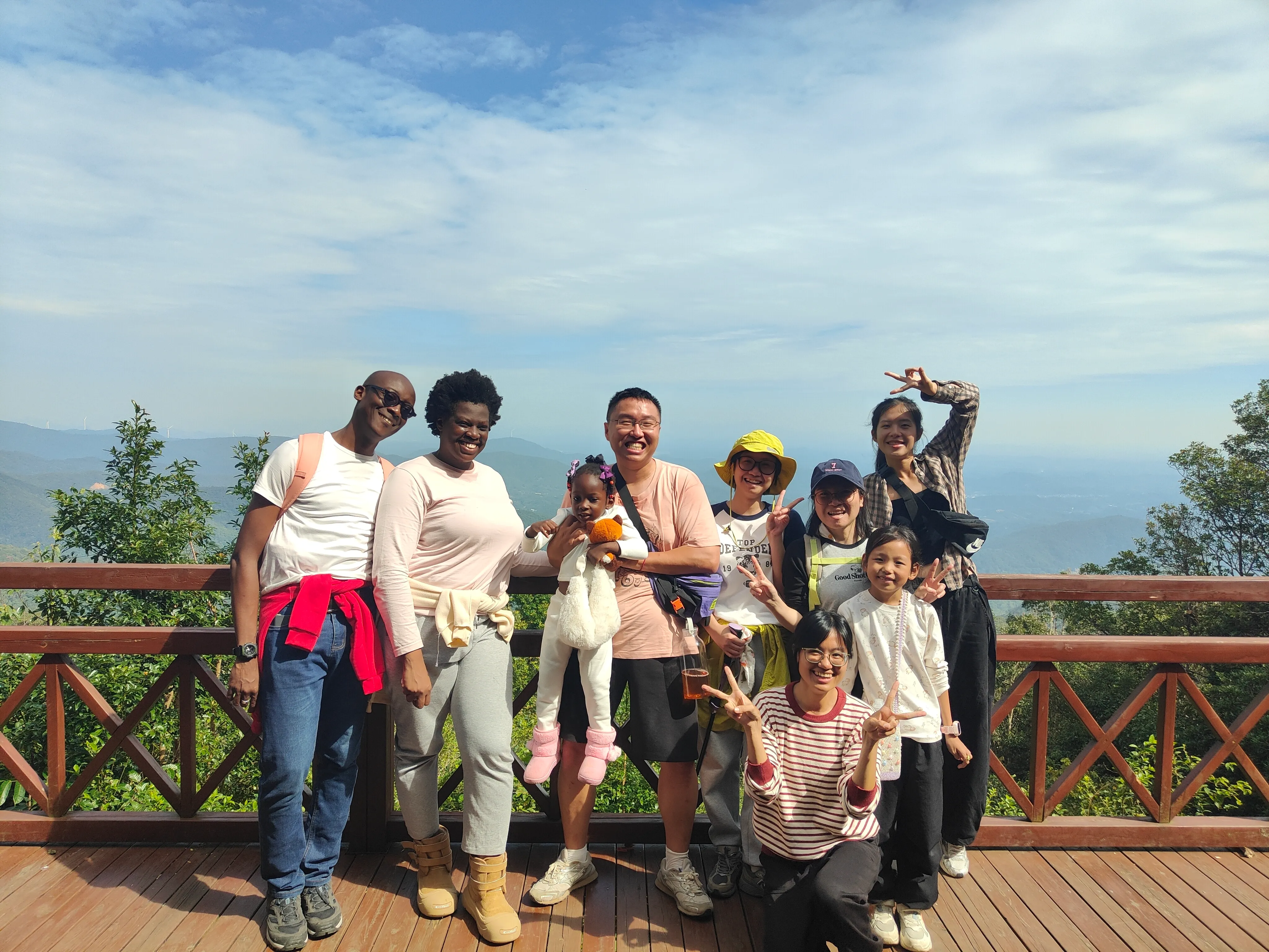 Students walking in the hills above Beihai