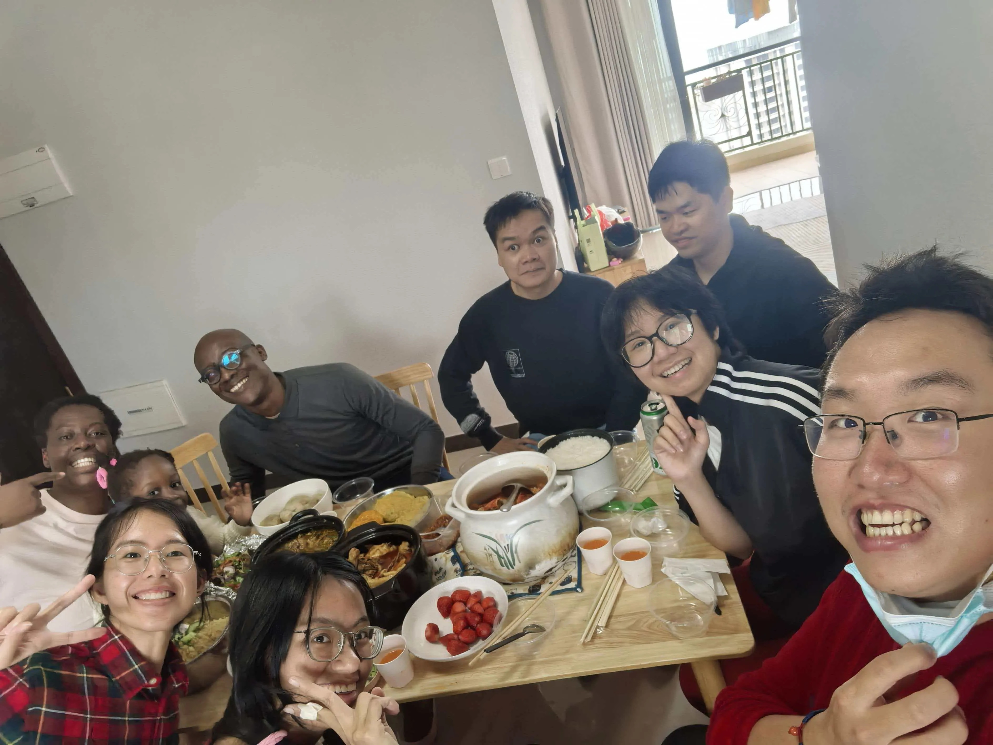 Students sharing a meal together after class